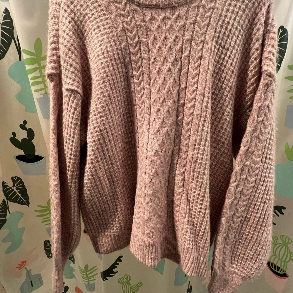 Women's Pink and Silver Sweater - Picture 2 of 2